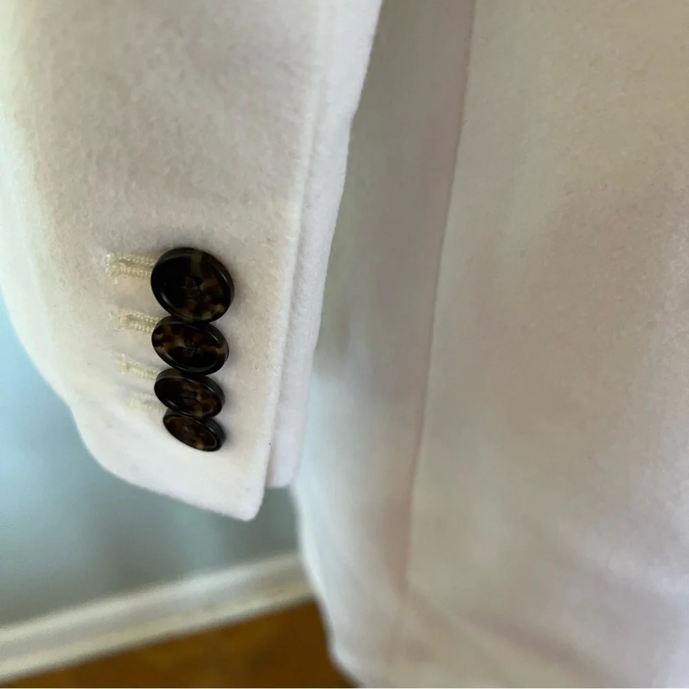 J.Crew Double-Breasted Topcoat in Italian Wool-Cashmere in Ivory Size 12